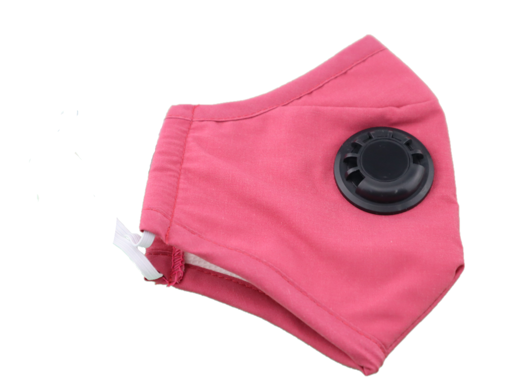 Washable Light Red Wine Color PM2.5 Mask Single pack with 2 replaceable filters