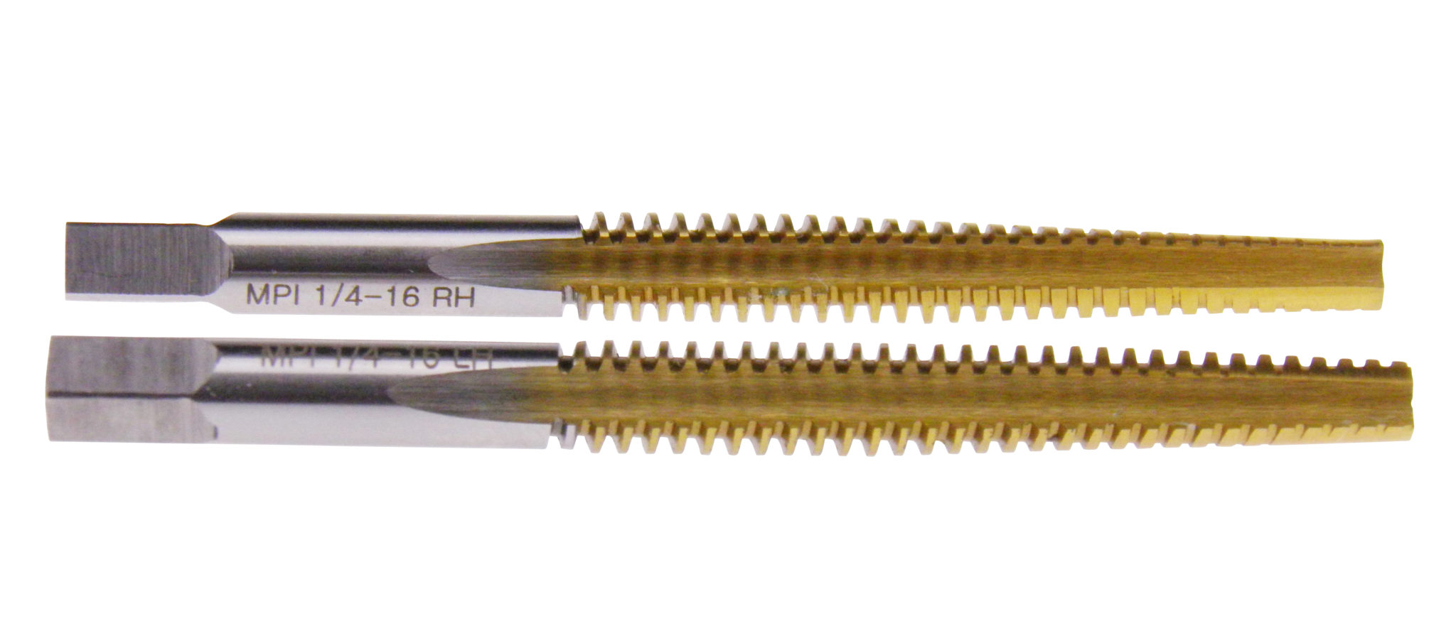 1/4"-16tpi Acme Tap set, Left and Right hand threads, TiN Coated